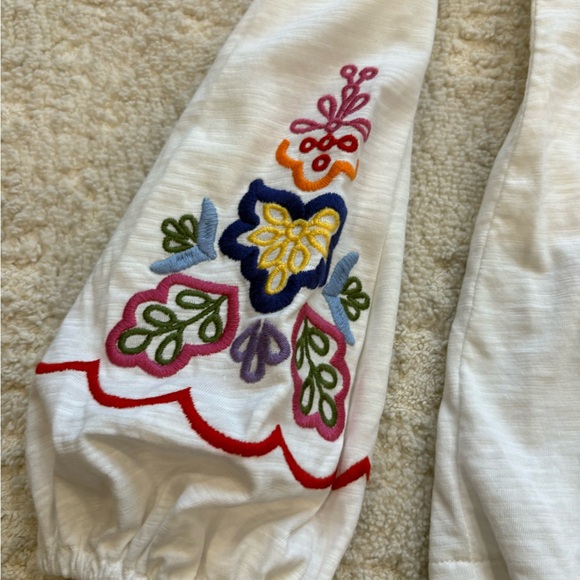 NWOT Boden White Diana Embroidered Tie Neck Size 10 - Picture 7 of 10